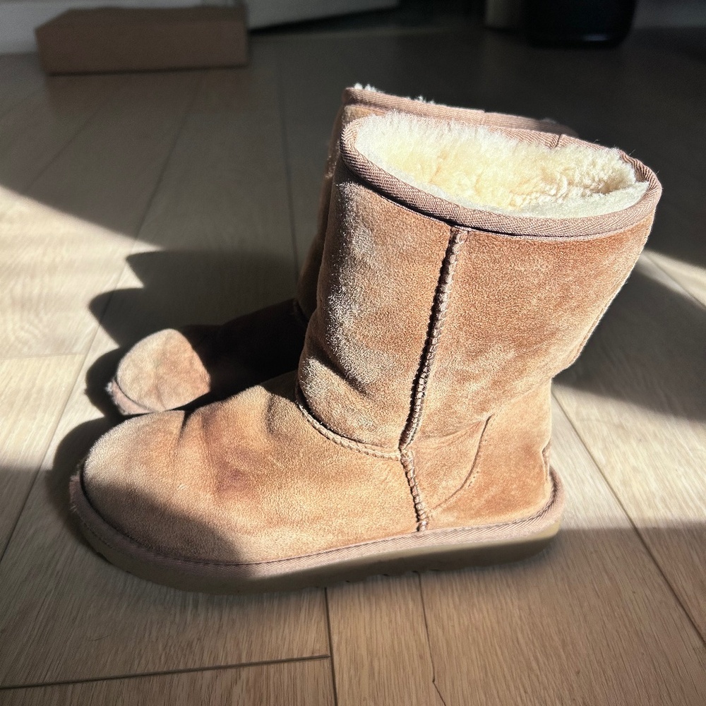 Brown suede 8 inch high UGG boots